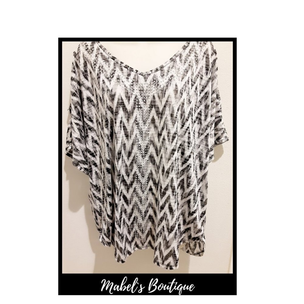 Black White Grey Rhinestone Top Cut Out Sleeves